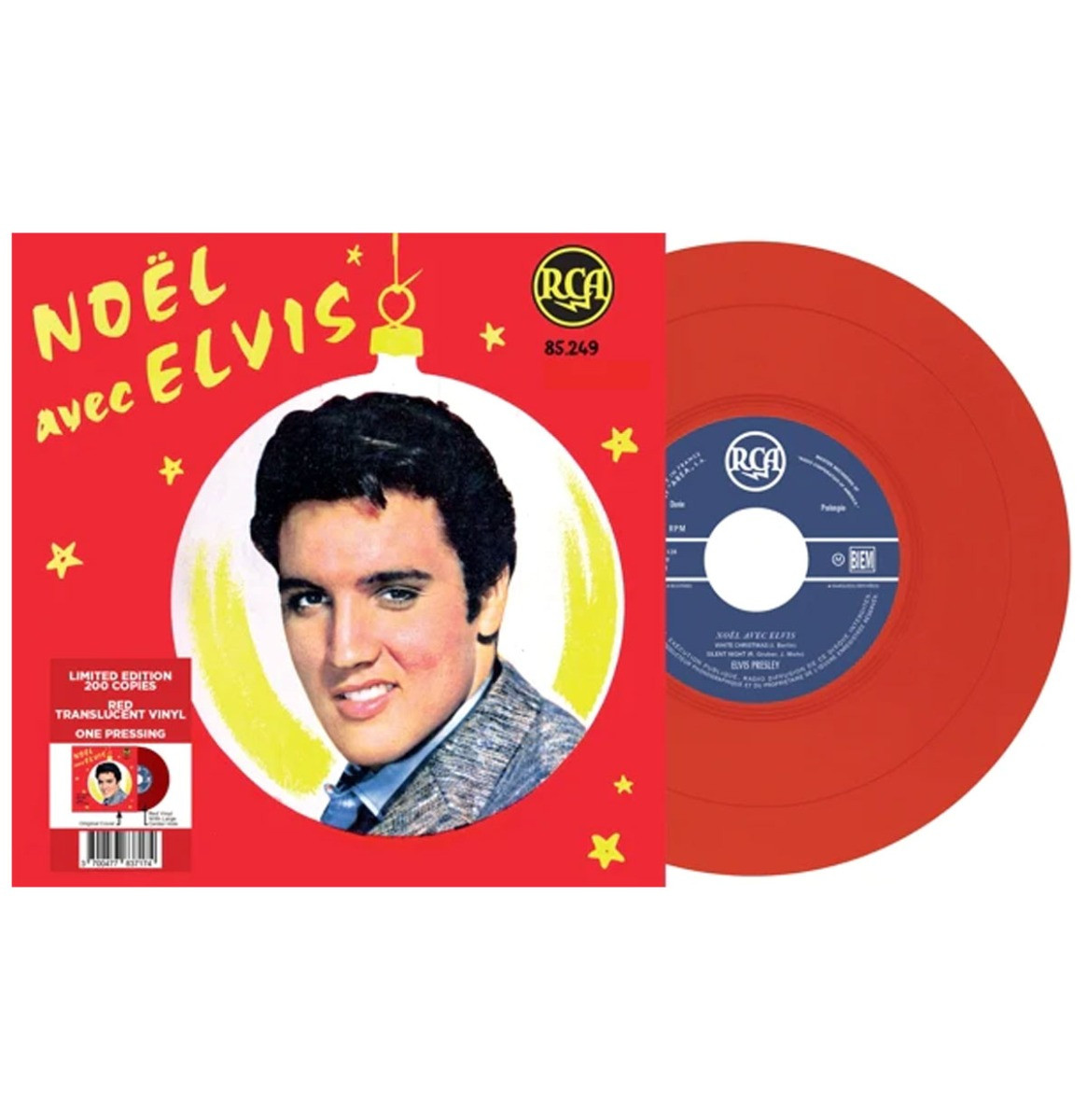 Elvis Presley - Noël Avec Elvis (Doorzichtig Rood Vinyl) EP 7" Vinyl