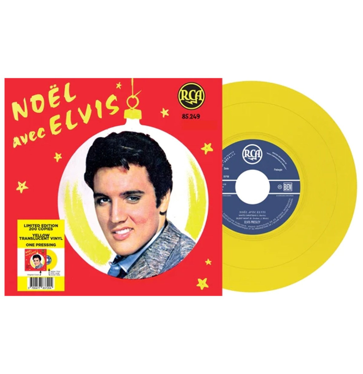 Elvis Presley - Noël Avec Elvis (Doorzichtig Geel Vinyl) EP 7" Vinyl