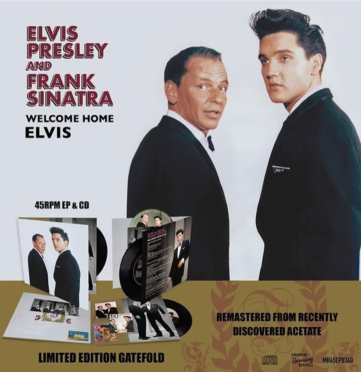 Elvis Presley And Frank Sinatra Welcome Home Elvis CD & Zwart Vinyl EP MRS