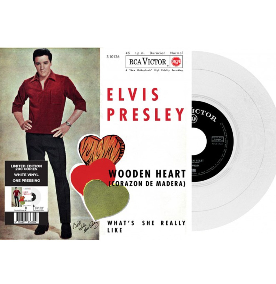 Single: Elvis Presley - Wooden Heart / What&apos;s She Really Like (Wit Vinyl)