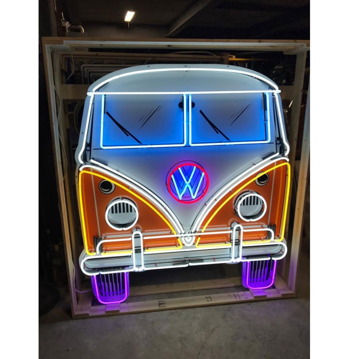Volkswagen Bulli Neon Verlichting XL 160 x 160 cm