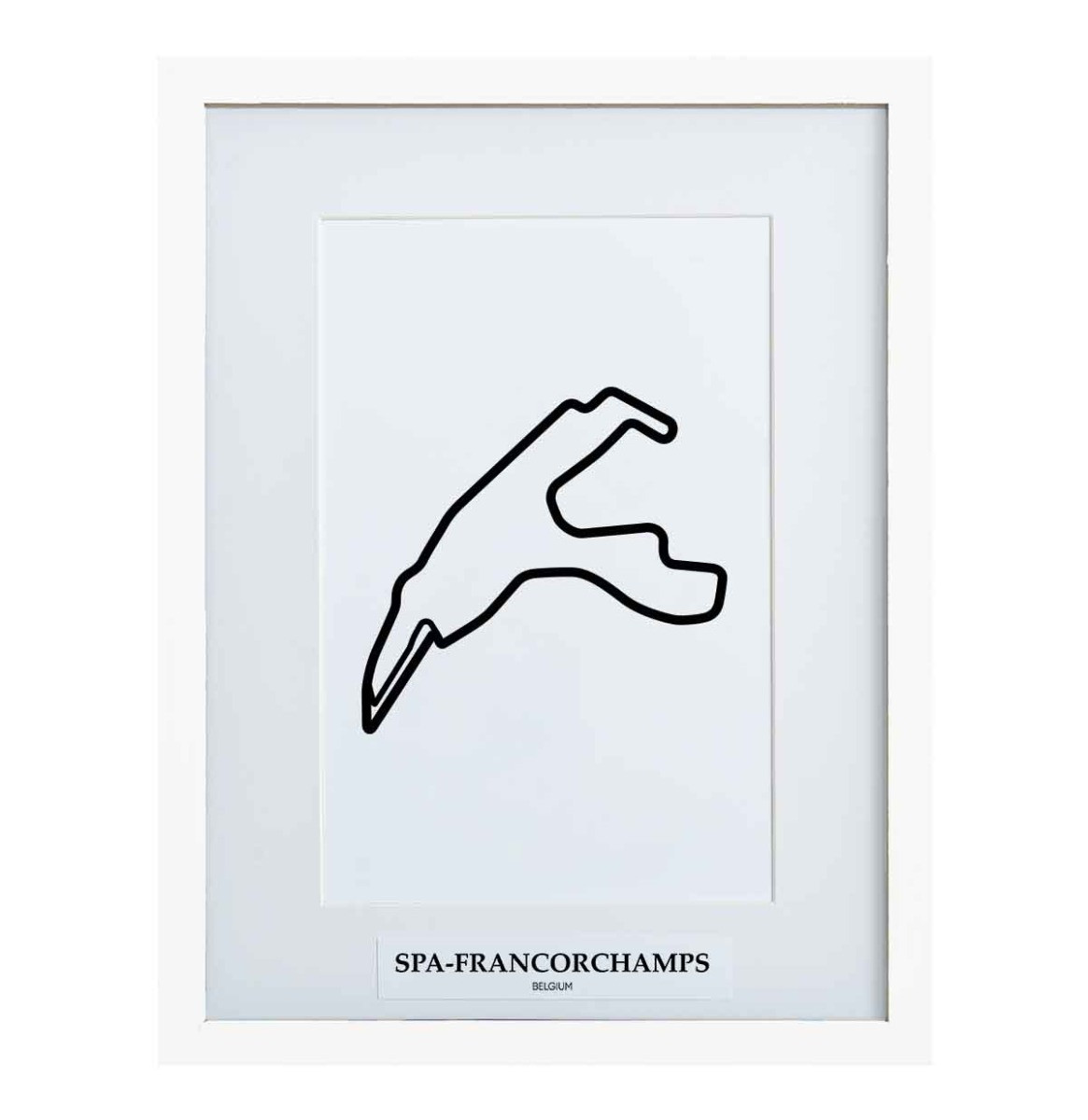 Formule 1 Circuit Spa-Francorchamps België 3D Print - Wit