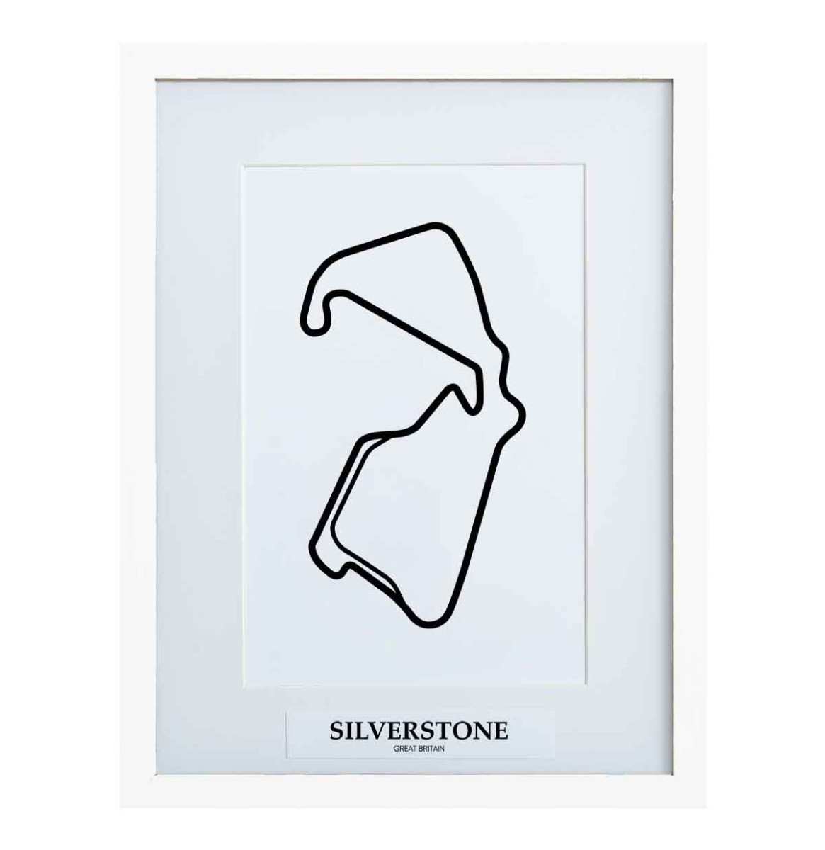 Formule 1 Circuit Silverstone 3D Print - Wit