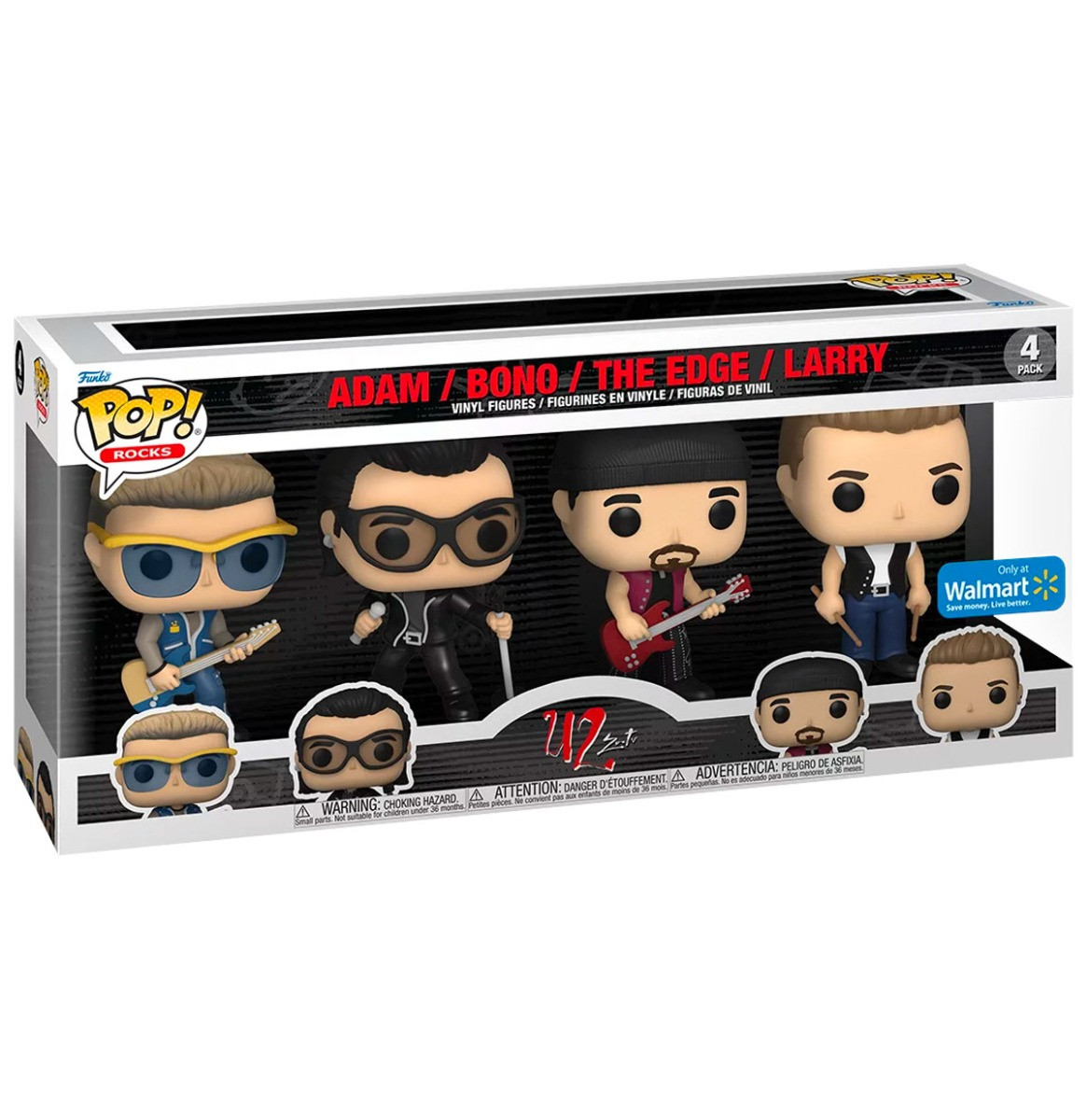Funko Pop! Rocks: U2 - Adam/ Bono/ The Edge/ Larry - 4 Pack (Walmart Exclusief) Beschadigde Doos!