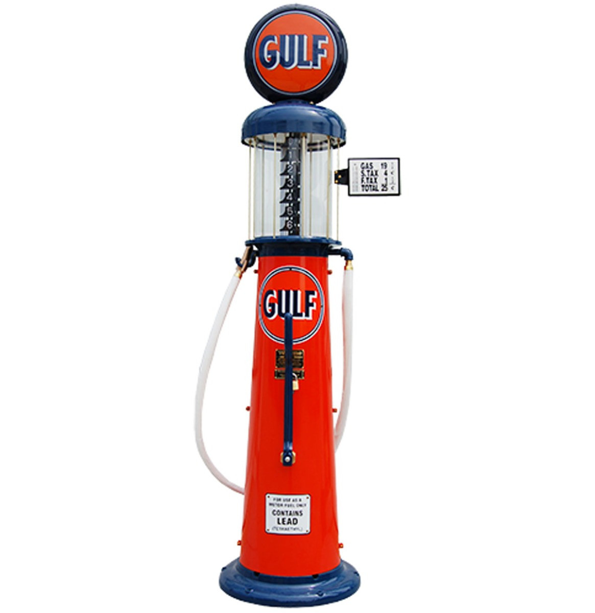 Wayne 615 Gulf 6 Gallon Benzinepomp - Oranje & Blauw - Reproductie