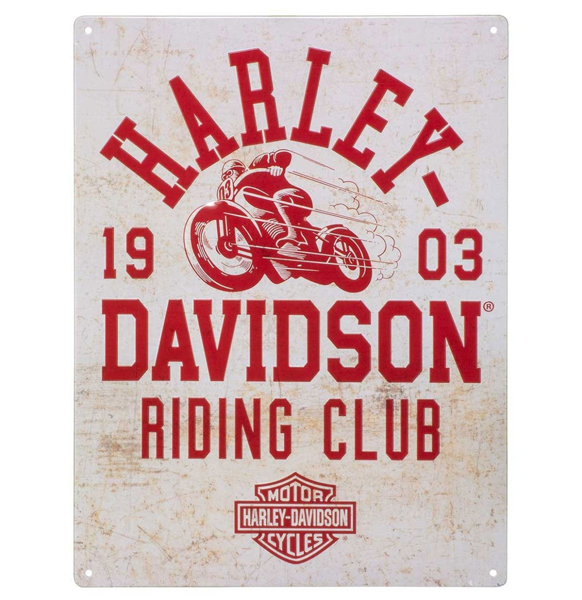Harley-Davidson Riding Club Tinnen Bord Met Reliëf - 30 x 40 cm