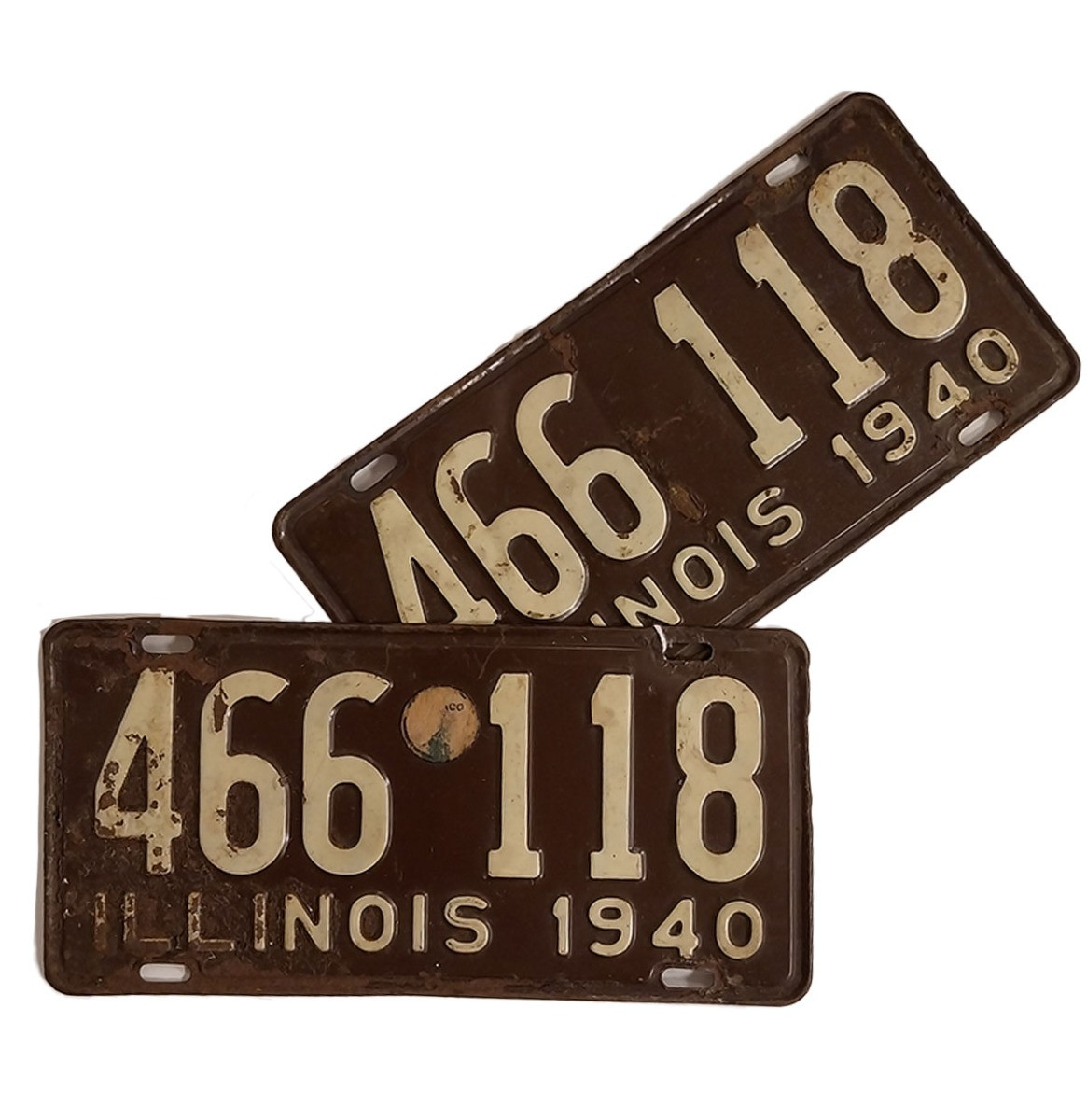 Illinois Kentekenplaten - 1940 - Set Van 2