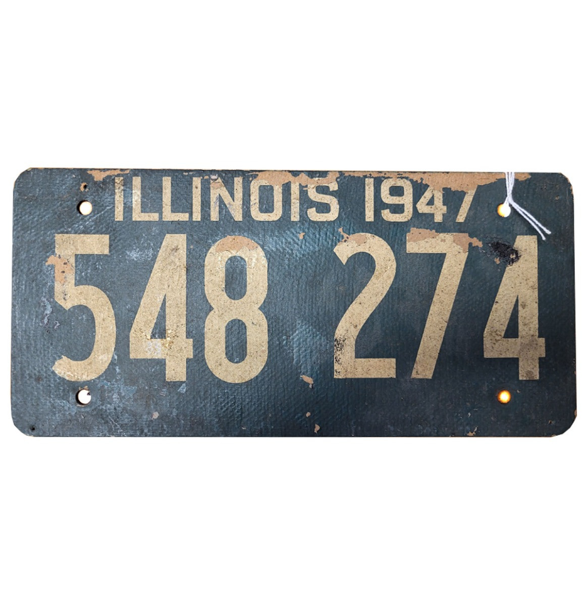 Illinois Kentekenplaat - 1947 - Origineel - Gemaakt Van Kokos