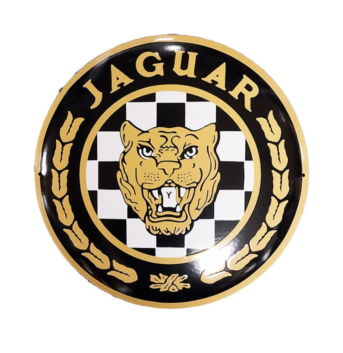 Jaguar Vintage Logo Emaille Bord - Ø40cm