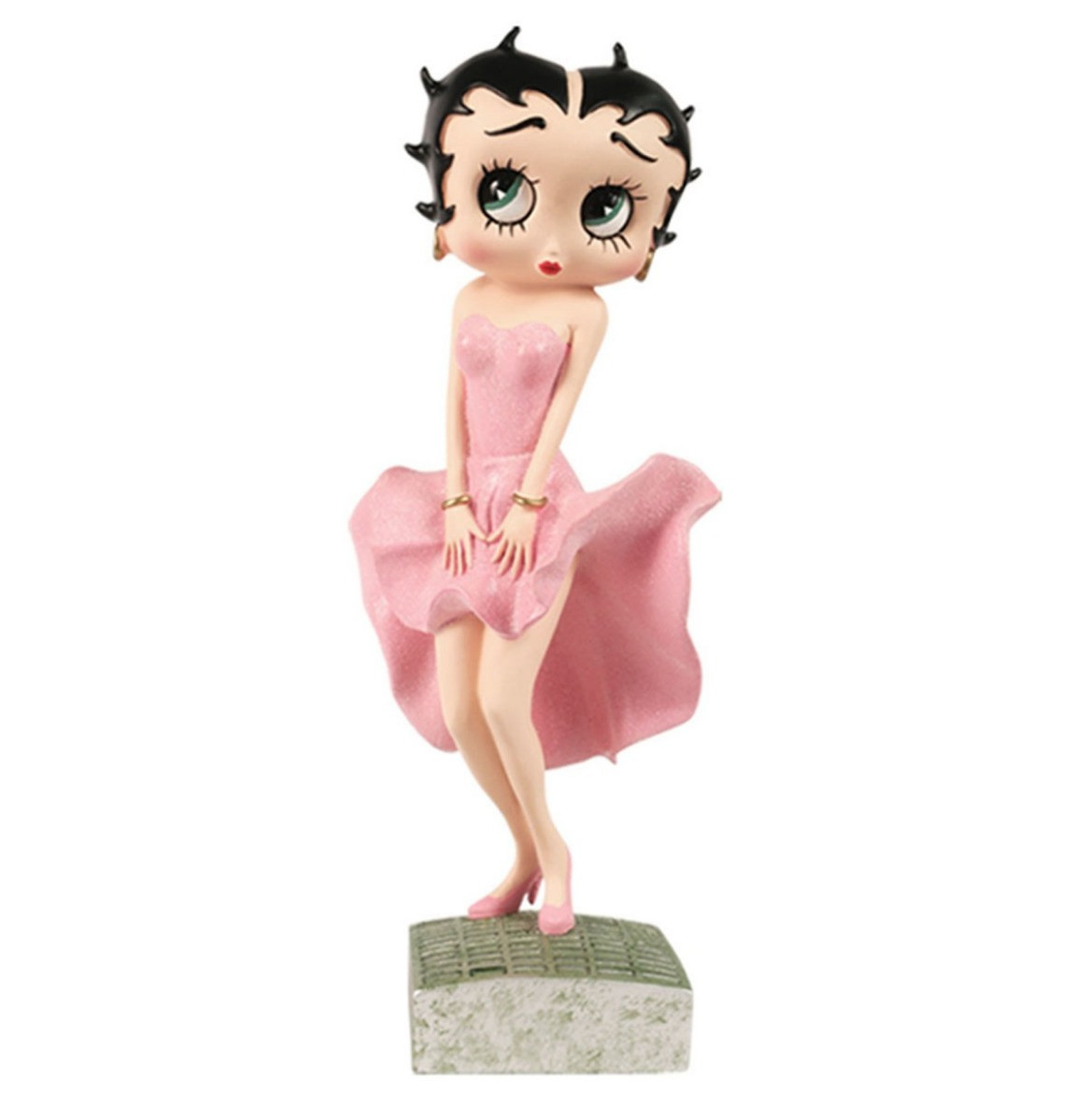 Betty Boop Poserend In Roze Glitter Jurk
