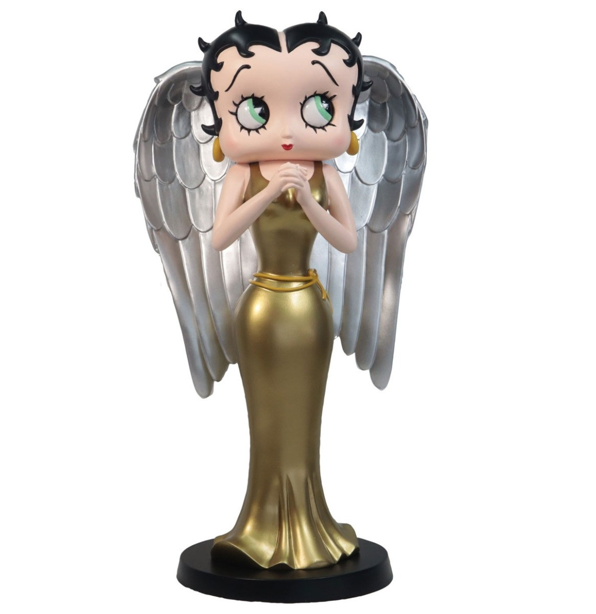 Betty Boop Engel Met Zilveren Vleugels In Gouden Jurk Beeldje