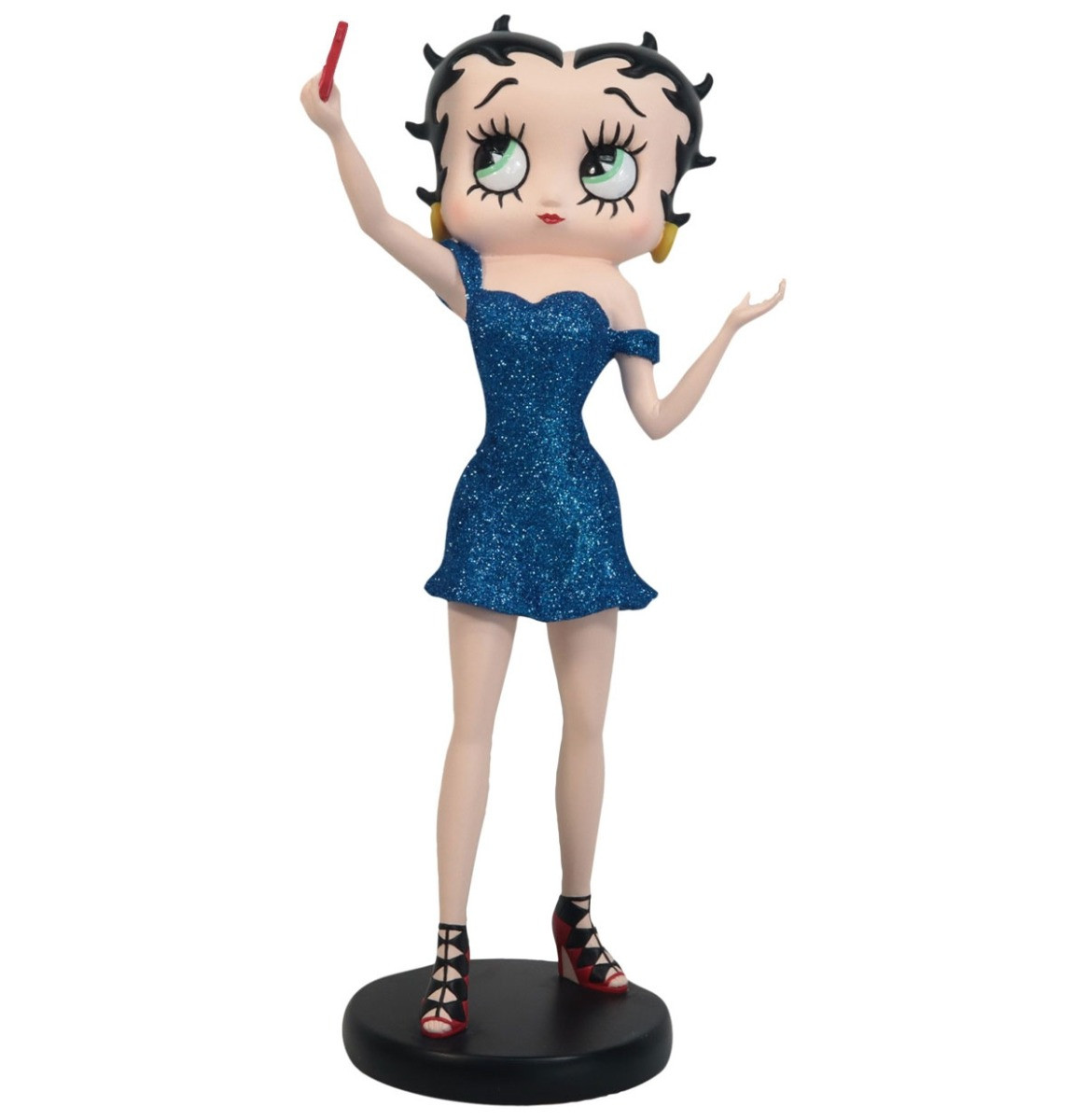Betty Boop Selfie - Blauwe Glitter Jurk Beeldje