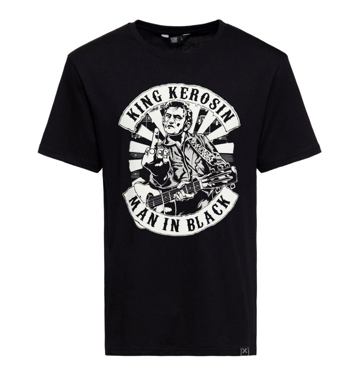 King Kerosin Man in Black Classic T-Shirt Black-XXXL