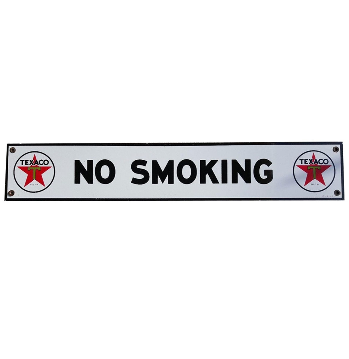 Texaco No Smoking Emaille Bord - 58.5 x 10 cm
