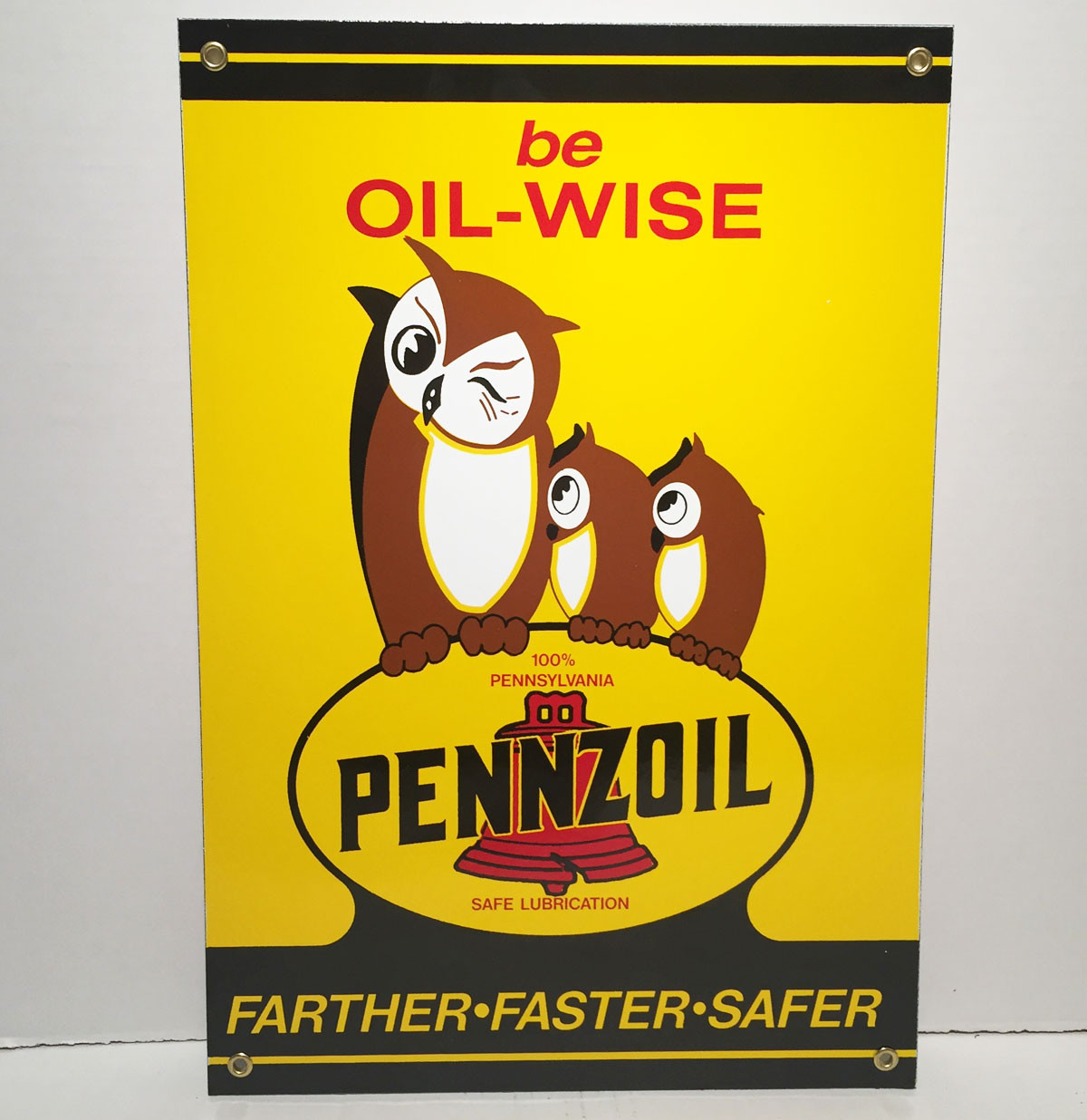 Pennzoil Be Oil-Wise Logo Emaille Bord