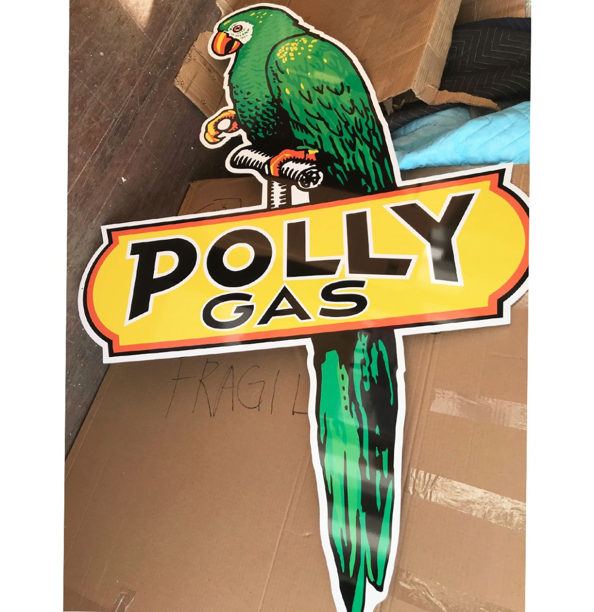 Polly Gas Groot Metalen Bord - Reproductie