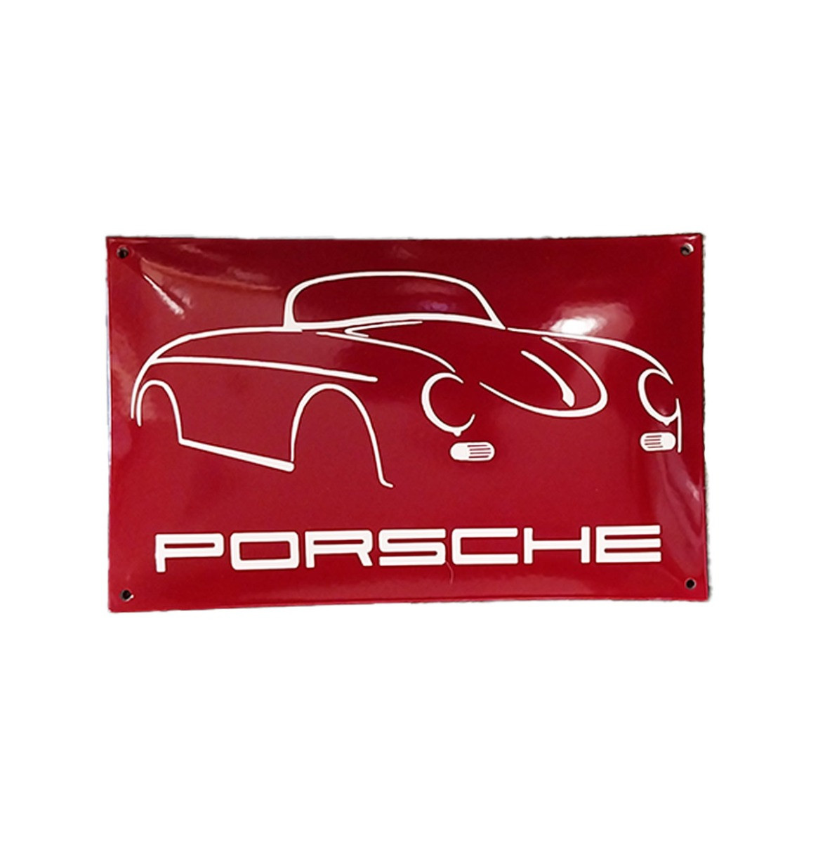 Porsche Logo Rood Emaille Bord - 40 x 25cm