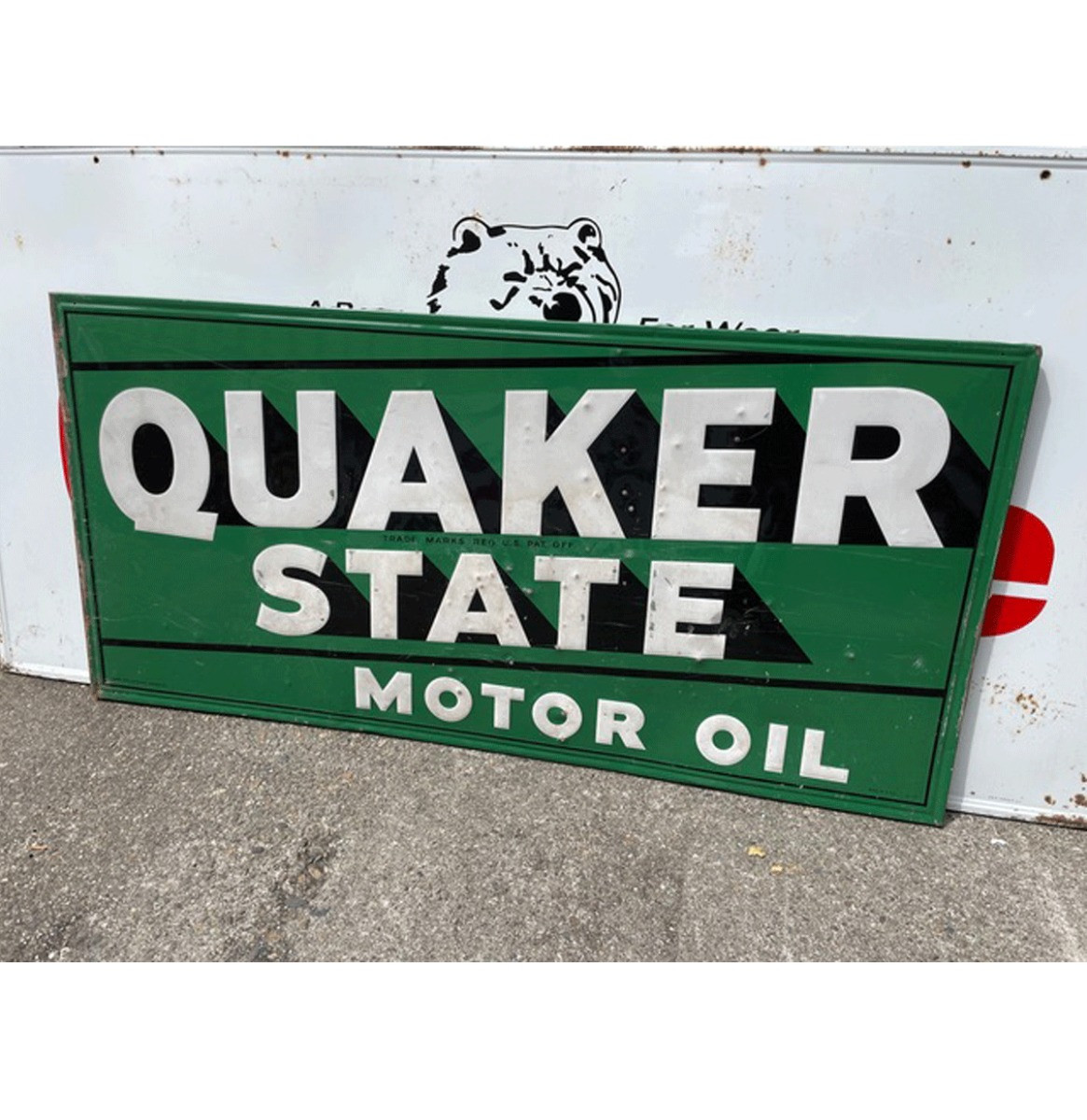 Quaker State Motor Oil Metalen Bord Origineel 177 x 86 cm