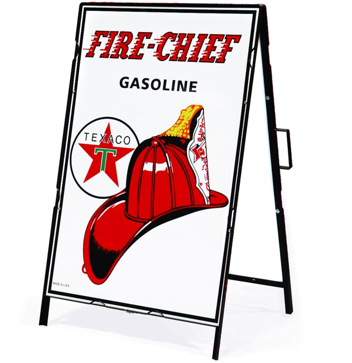 Texaco Fire Chief Gasoline Metalen Frame Met Bord