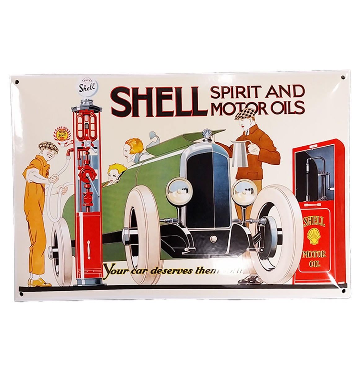 Shell Spirit And Motor Oils Emaille Bord - 52 x 35cm