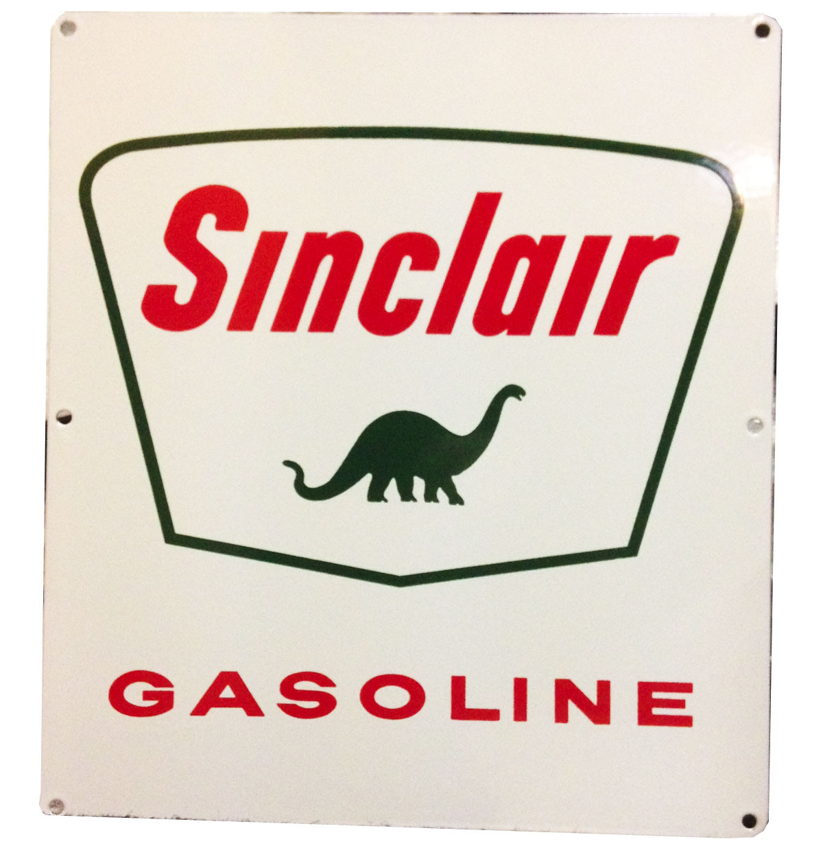 Sinclair Dino Gasoline Emaille logo bord, vierkant 34,5 x 30,5 cm