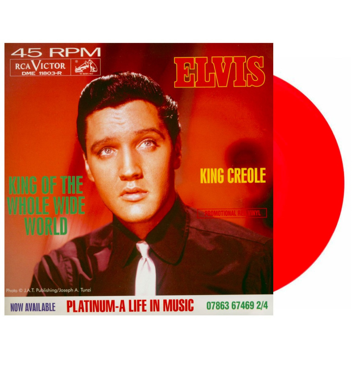 Single: Elvis Presley - The King Of The Whole Wide World/ King Creole (Rood Vinyl)