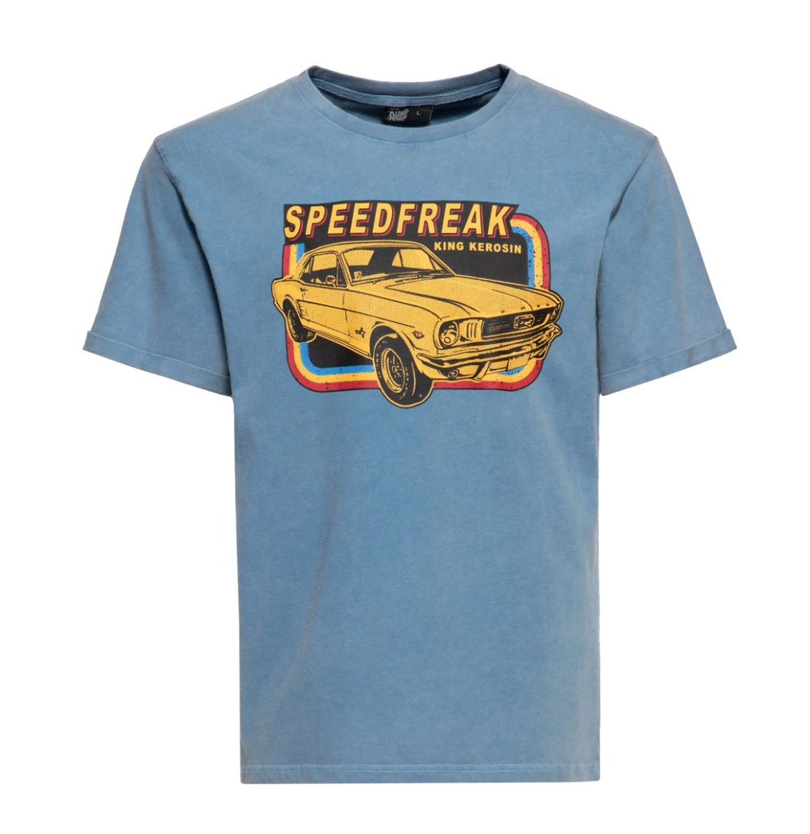 King Kerosin Speed Freak T-Shirt Oil Washed Sky Blue-L
