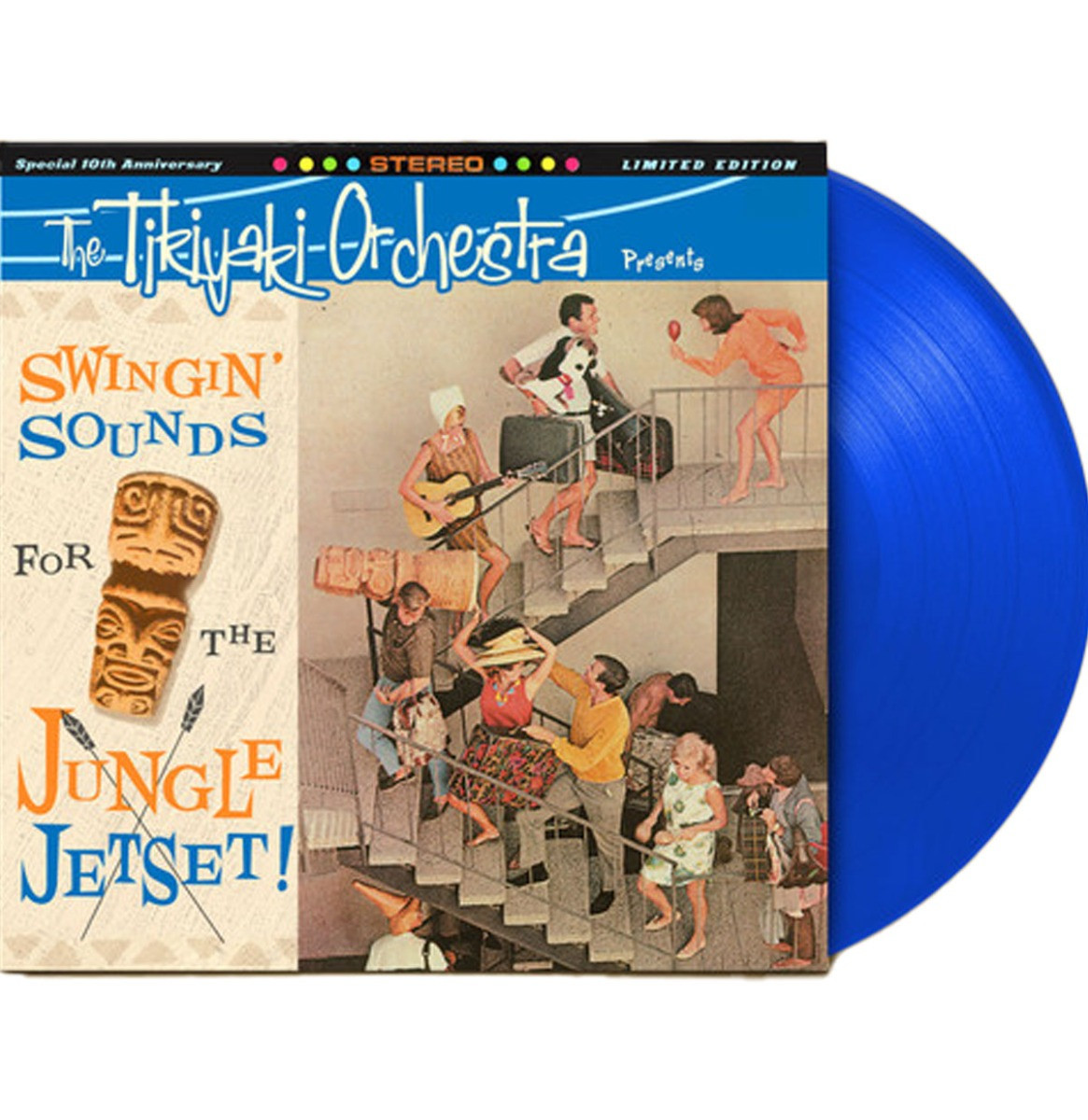 The Tikiyaki Orchestra - Swingin&apos; Sounds for the Jungle Jetset! (Blauw Vinyl) LP