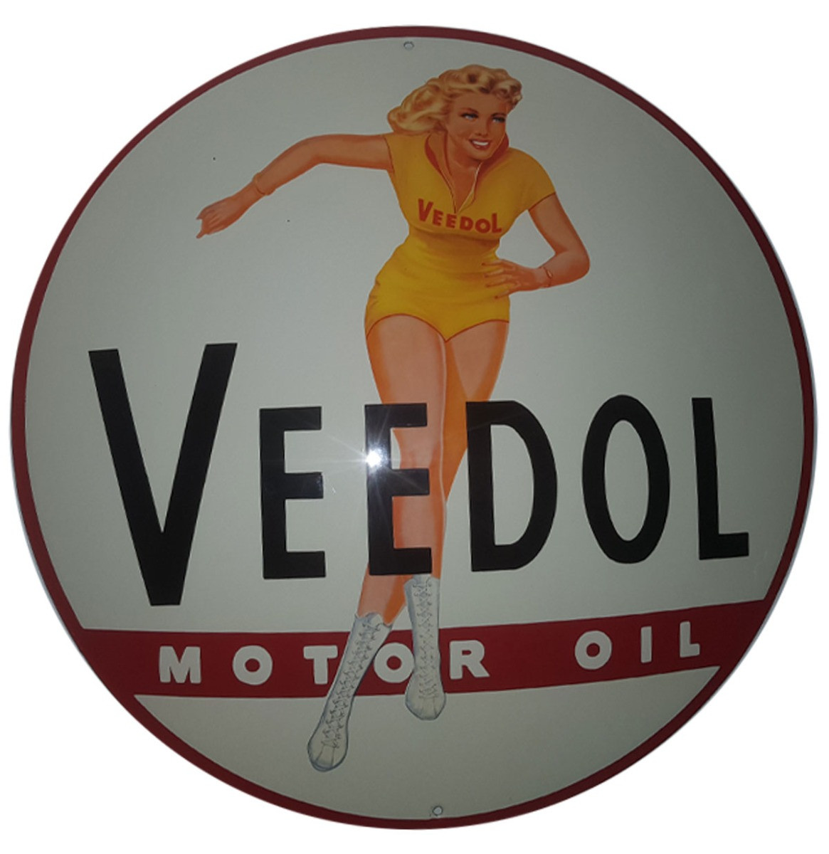 Veedol Motor Oil Emaille Bord - 50 cm ø