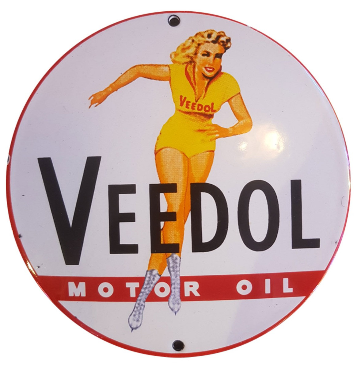 Veedol Motor Oil Emaille Bord - 13 cm ø