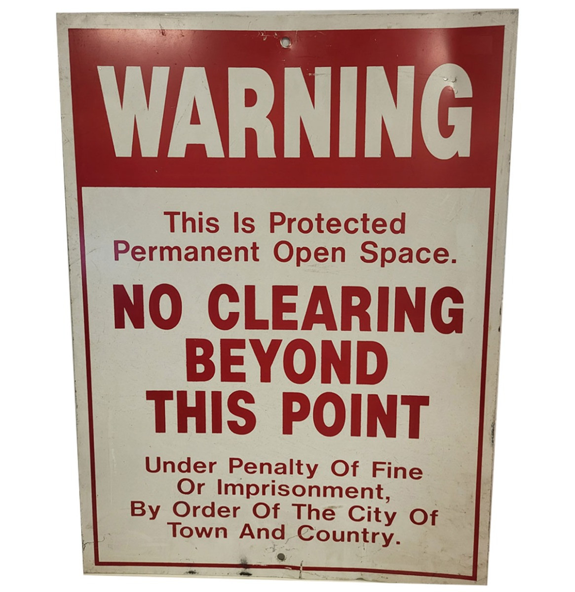 Warning No Clearing Metalen Straatbord - Origineel - 61 x 46 cm