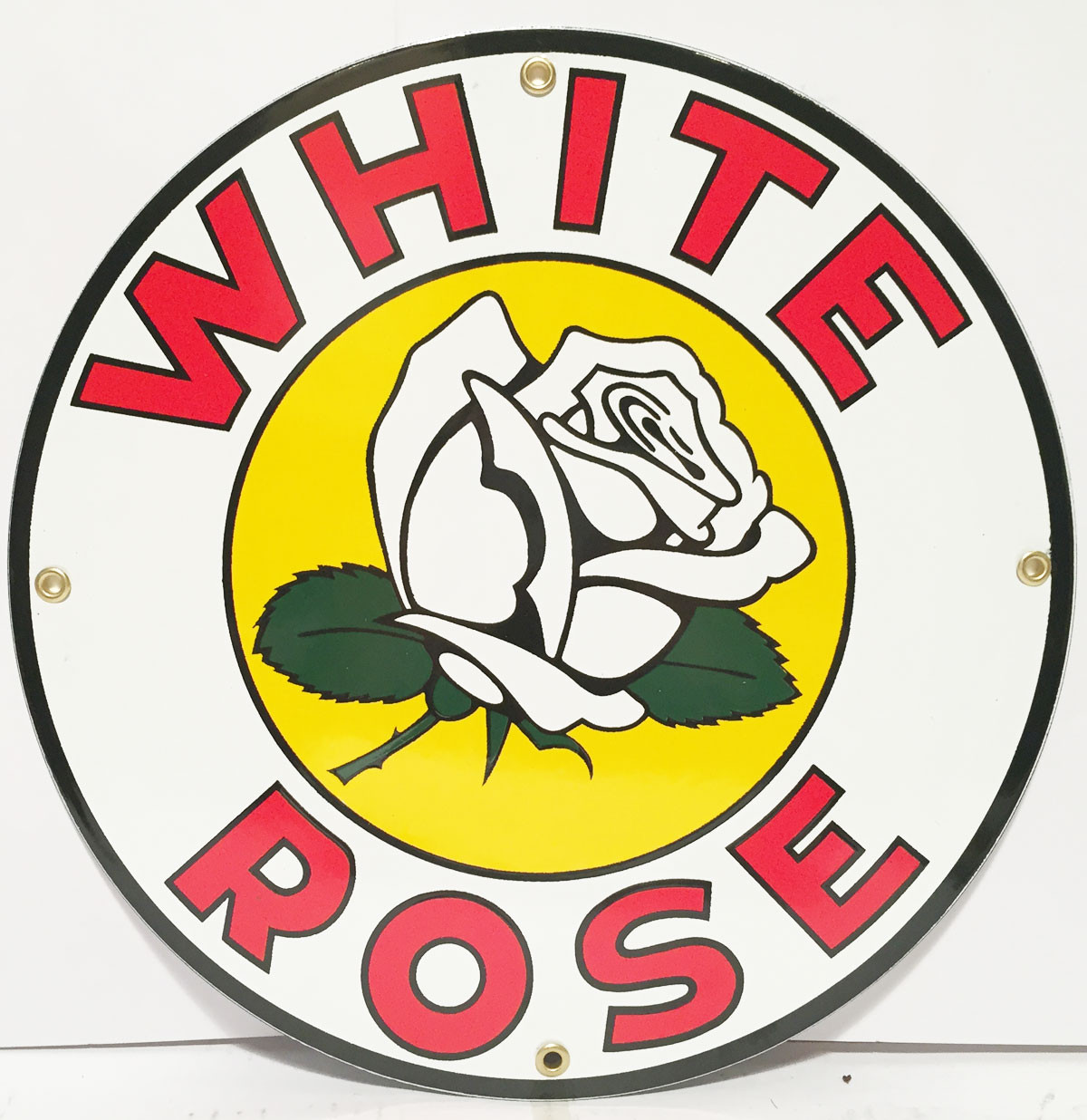 White Rose Gasoline Logo Emaille Bord