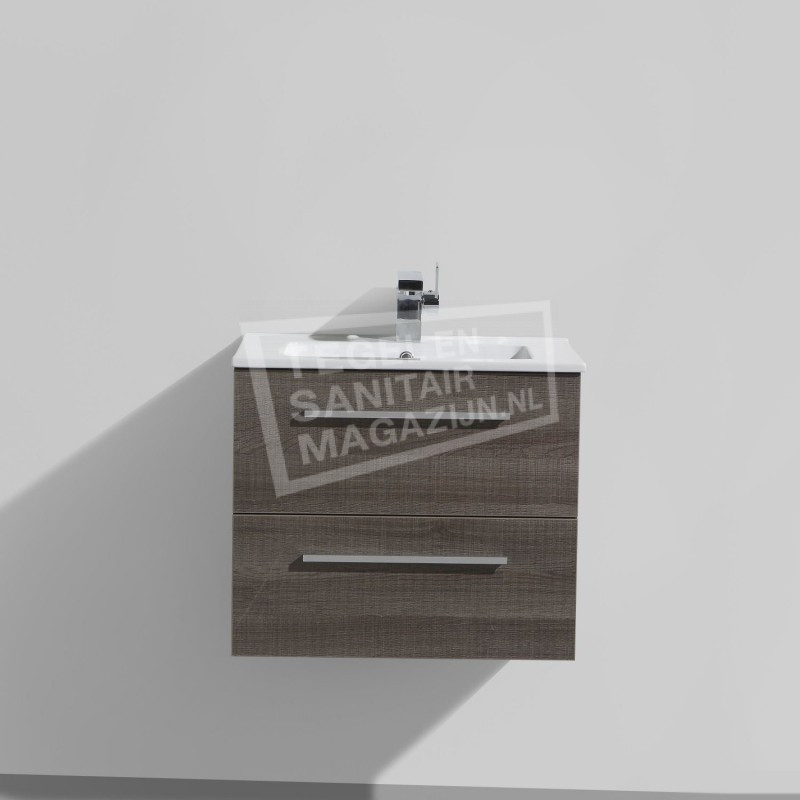 Sanilux Aktione Badmeubel Kentucky Oak 60 cm Onderkast + Keramische Wasblad