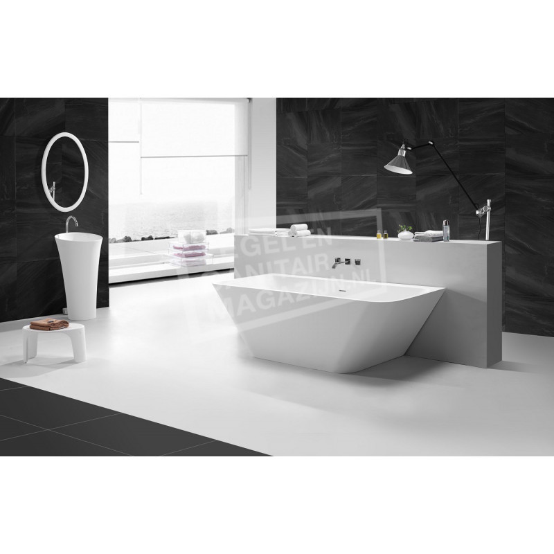 Wiesbaden Solid Surface Vrijstaand Bad 179x84.5x57.5 cm Wit Mat Solid Surface