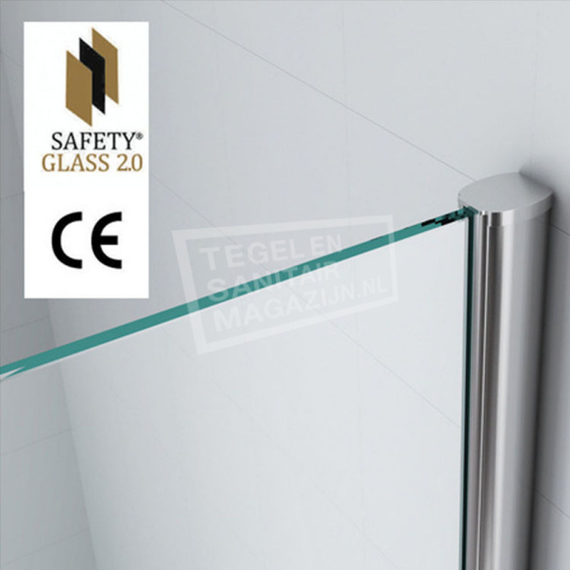 Wiesbaden Safety Glass Douchewand 10 mm NANO 90x200 cm