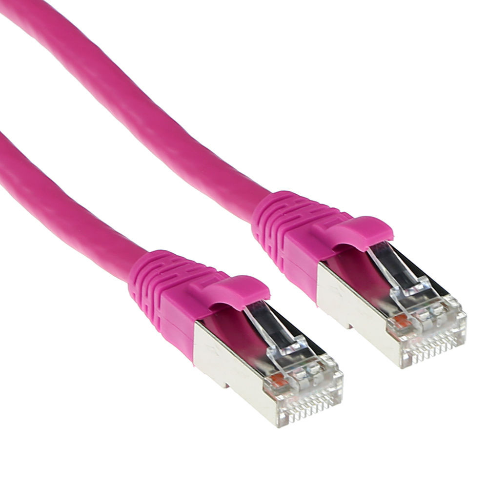 ACT FB8807 LSZH SFTP CAT6A Patchkabel Snagless Roze - 7 meter