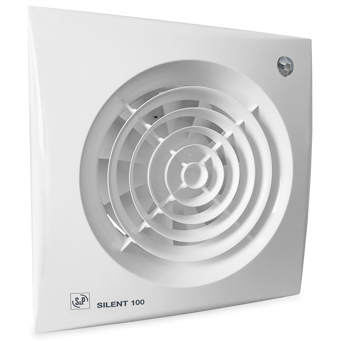 Badkamer/toilet Ventilator Soler & Palau Silent (100cdz) - Ø 100mm - Met Timer + Bewegingssensor