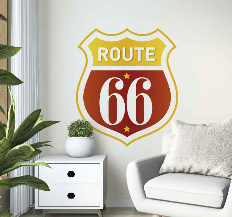 Sticker retro logo Route 66