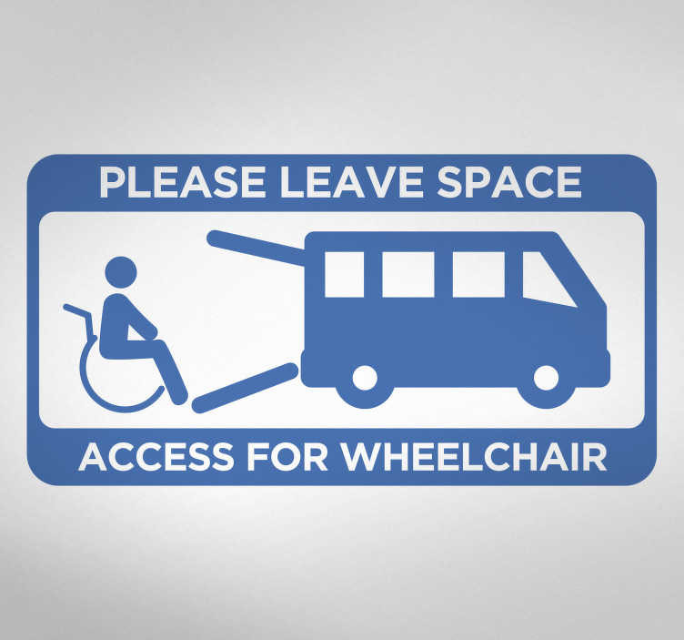 Voertuig sticker toegang voor rolstoelen