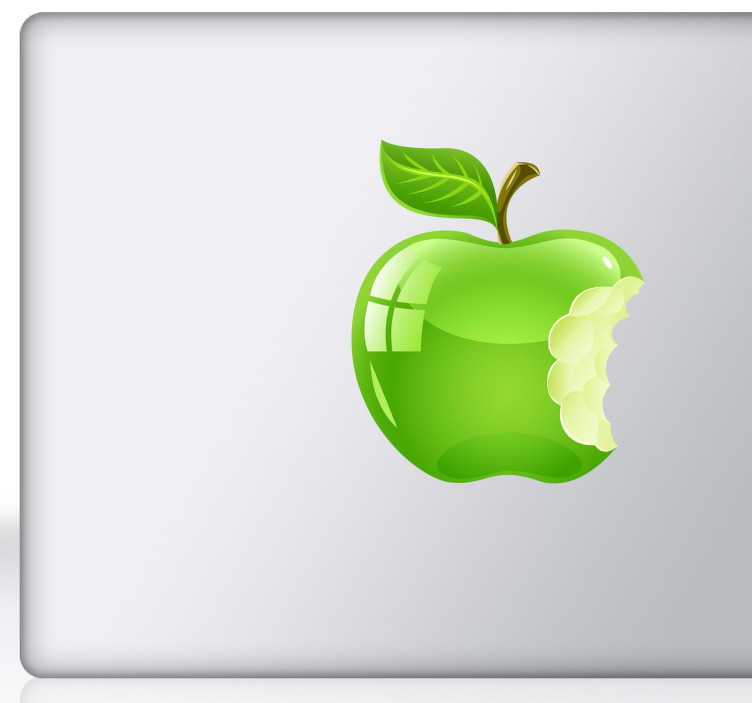 Laptop sticker groene appel