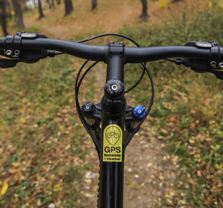 Sticker voor fiets GPS geel