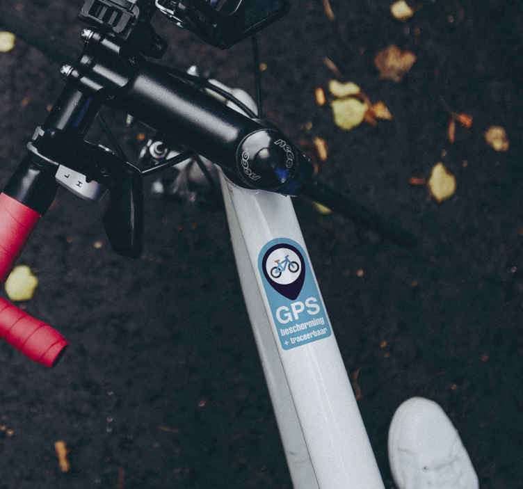 Sticker voor fiets GPS blauw