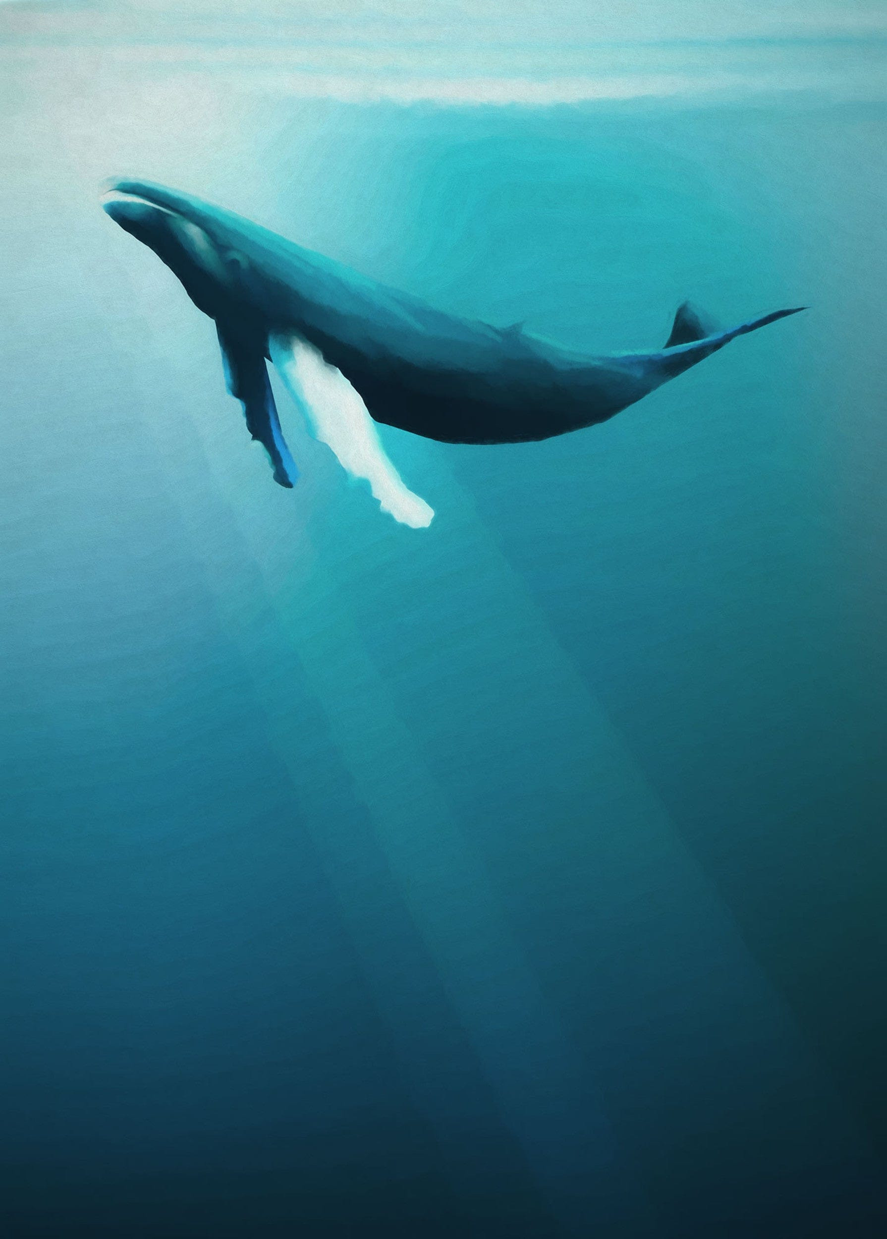 Fotobehang - Artsy Humpback Whale 200x280cm - Vliesbehang