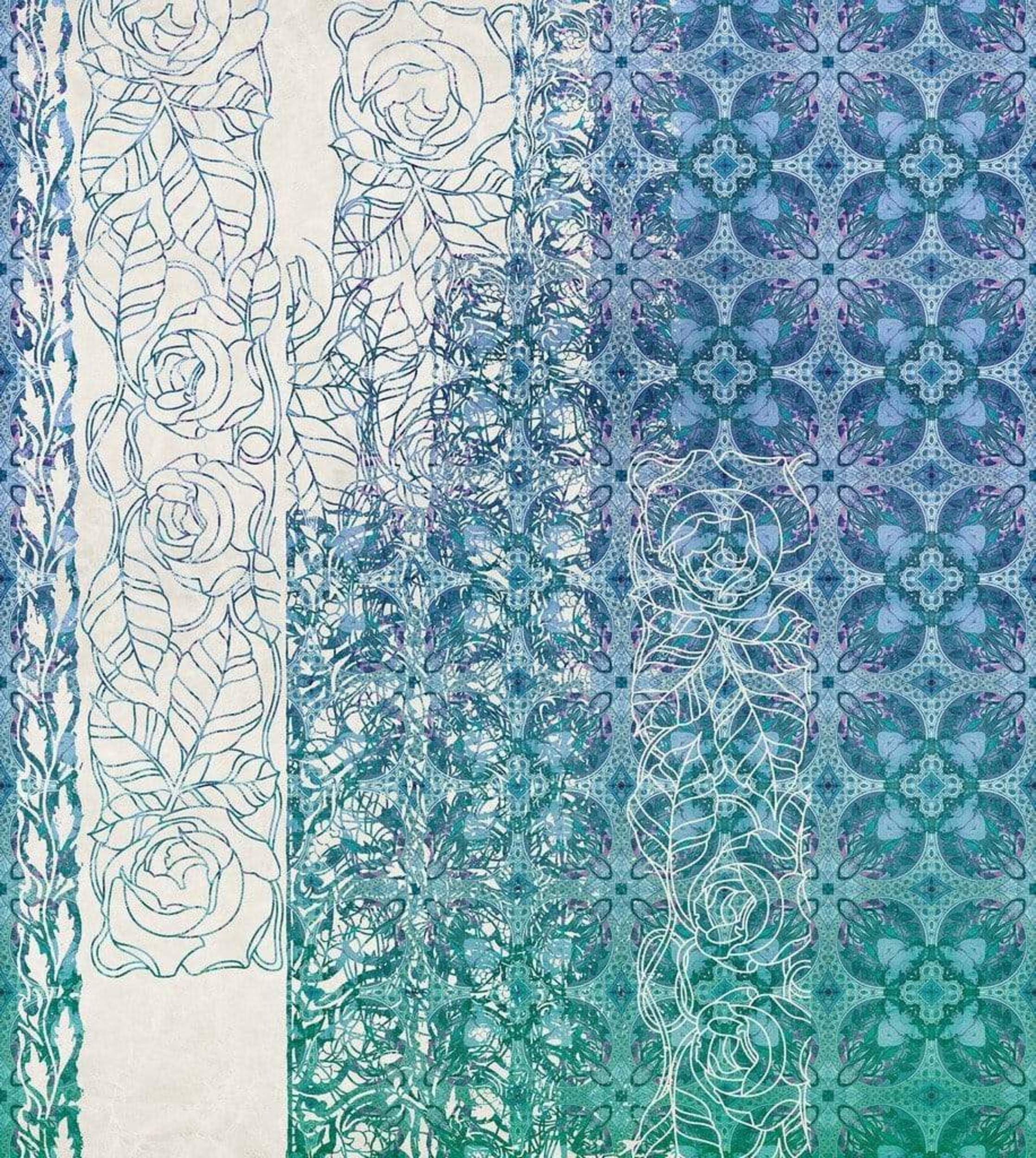 Fotobehang - Art Nouveau Bleu 250x280cm - Vliesbehang