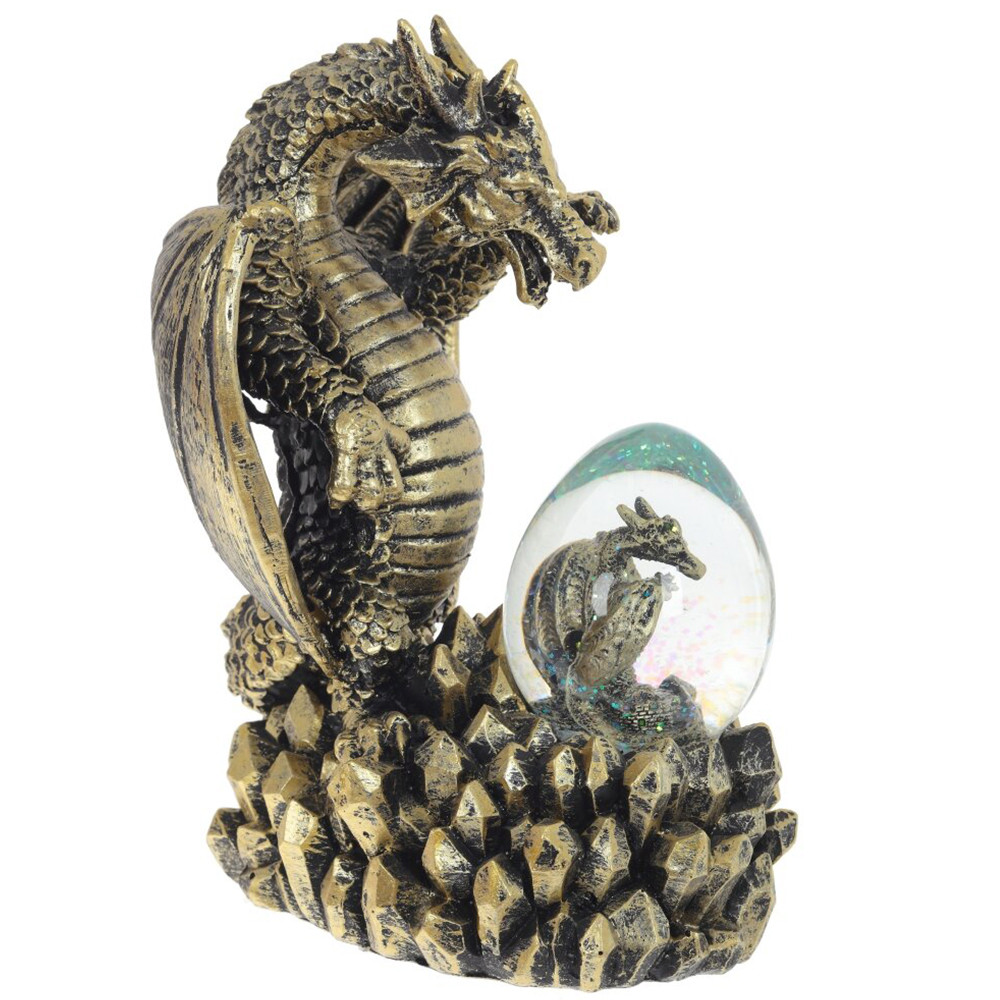 Декоративная статуэтка Дракон и стеклянное яйцо Dragon and Glass Egg Gold Black