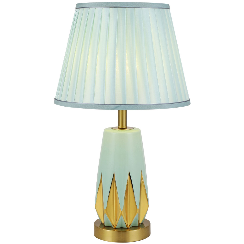Настольная лампа с абажуром Femia Turquoise Gold Table Lamp