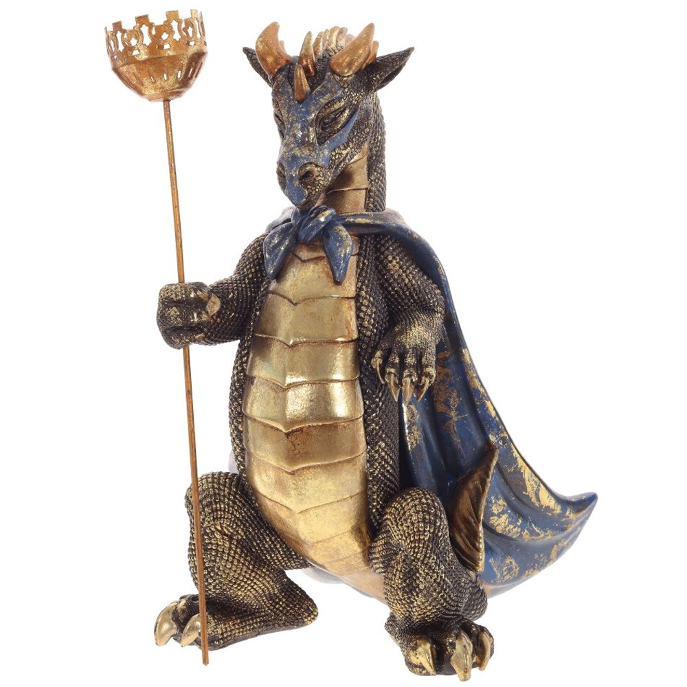 Подсвечник в виде дракона Dragon candlestick Gold Blue