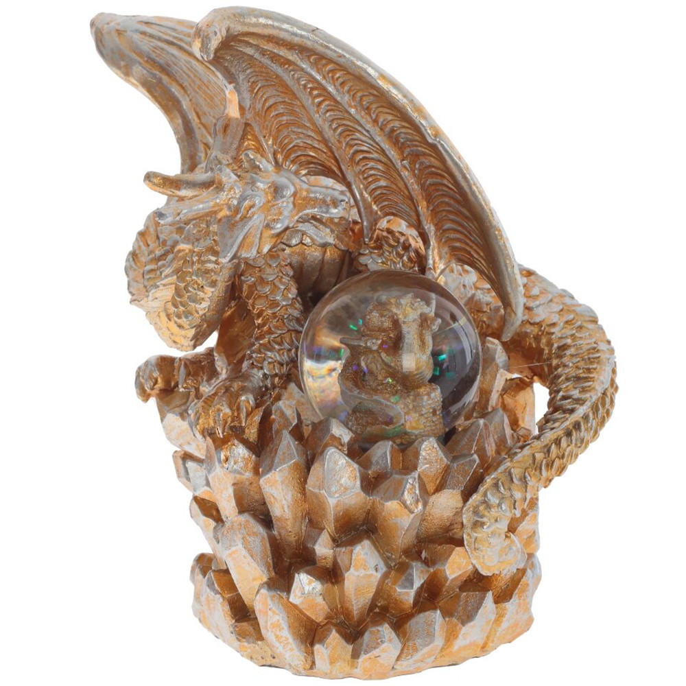 Декоративная статуэтка Дракон со стеклянным шаром Dragon Statuette Copper