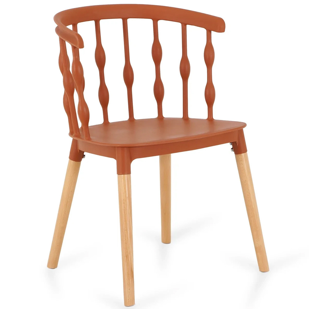 Пластиковый стул на ножках из массива бука Ferret Spiral Brown