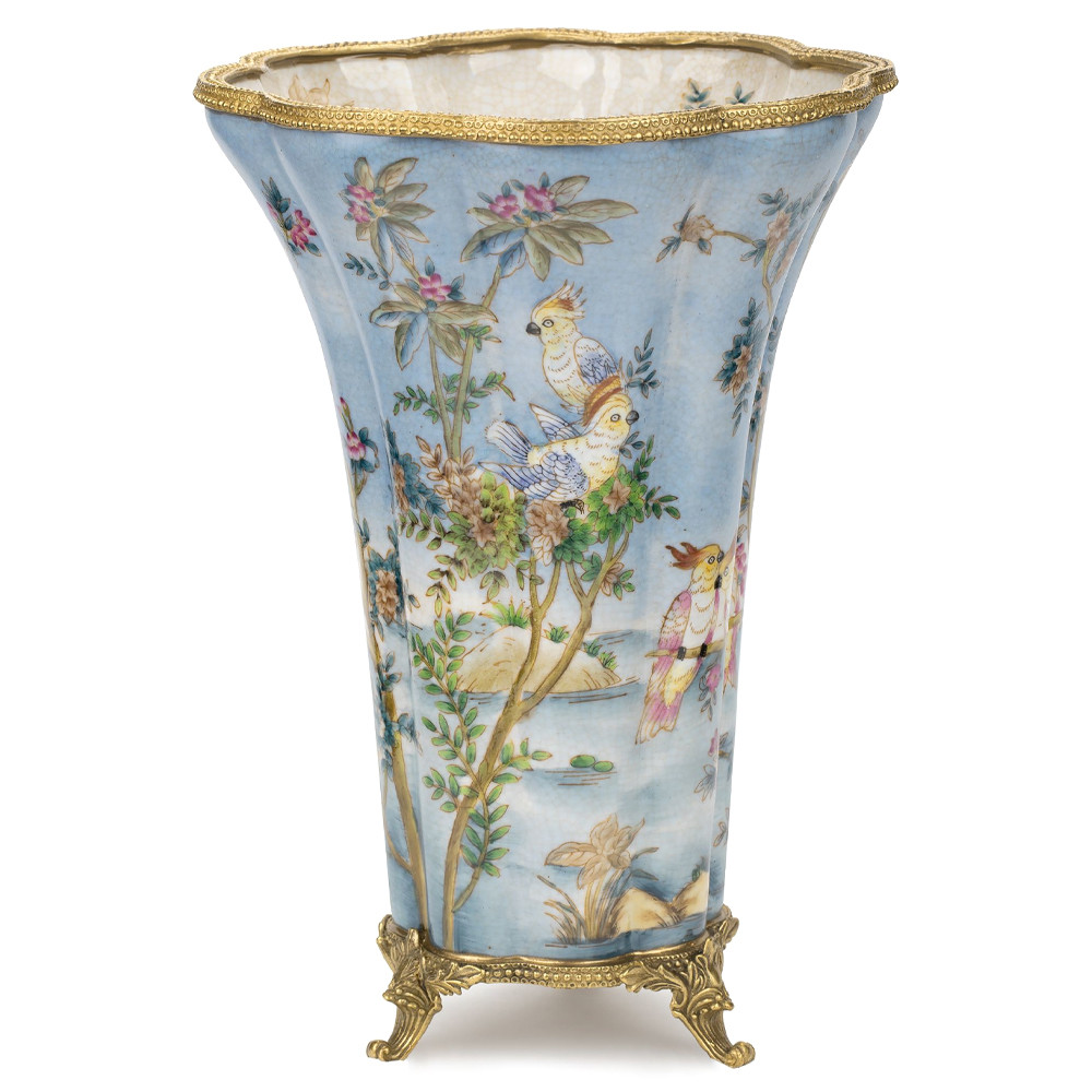Фарфоровая ваза с изображением попугаев Eden Garden